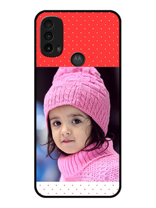Custom Moto E40 Custom Metal Phone Case - Red Pattern Design