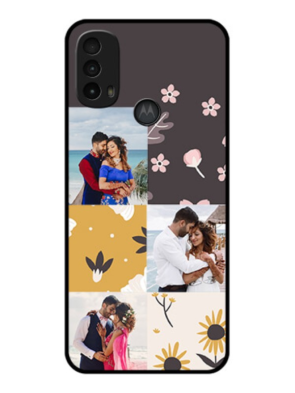 Custom Moto E40 Custom Metal Phone Case - 3 Images With Floral Design