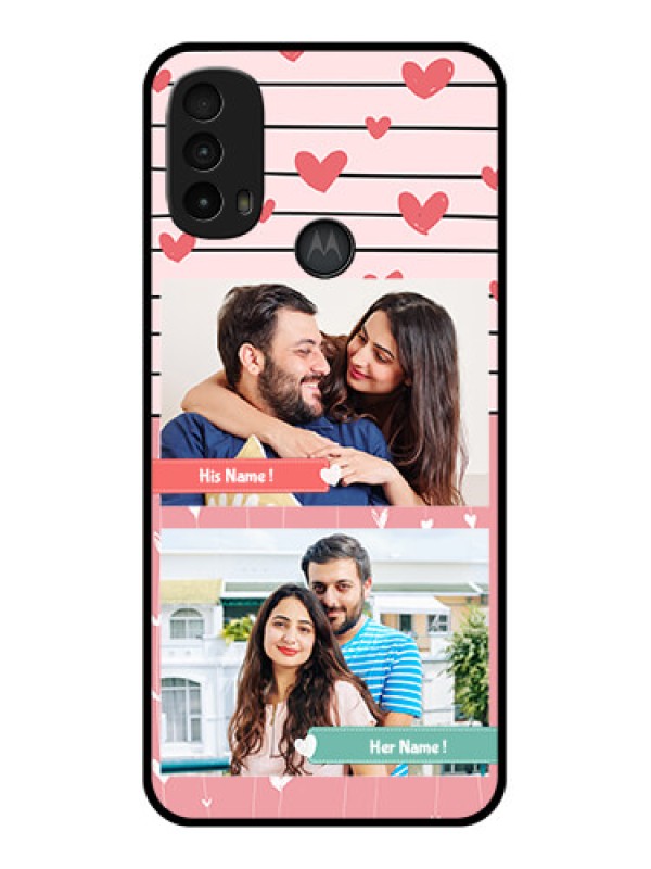 Custom Moto E40 Custom Metal Phone Case - Photo With Heart Design