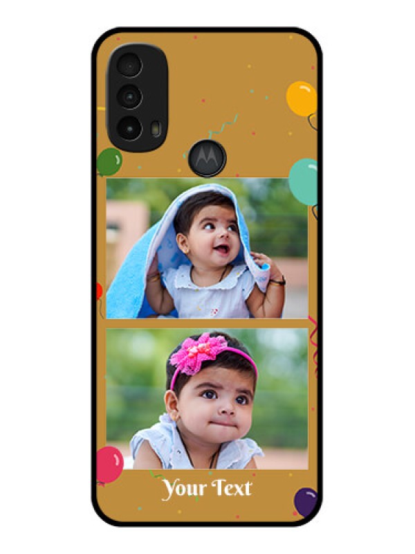 Custom Moto E40 Custom Metal Phone Case - Image Holder With Birthday Celebrations Design