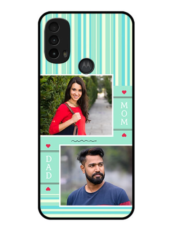Custom Moto E40 Custom Metal Phone Case - Mom and Dad Pic Design