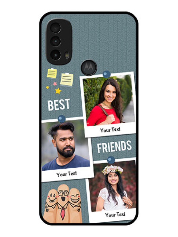 Custom Moto E40 Custom Metal Phone Case - Sticky Frames And Friendship Design