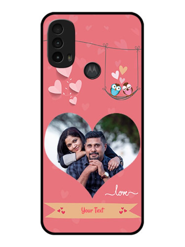 Custom Moto E40 Custom Metal Phone Case - Peach Color Love Design