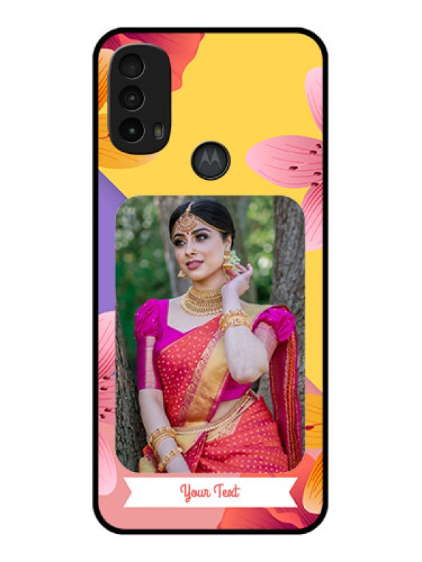 Custom Moto E40 Custom Metal Phone Case - 3 Image With Vintage Floral Design