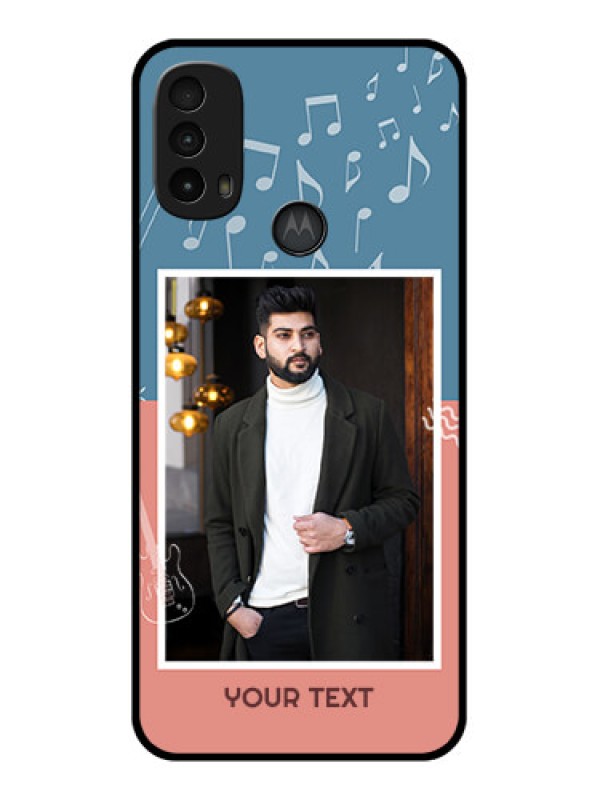 Custom Moto E40 Custom Metal Phone Case - With Color Musical Note Design