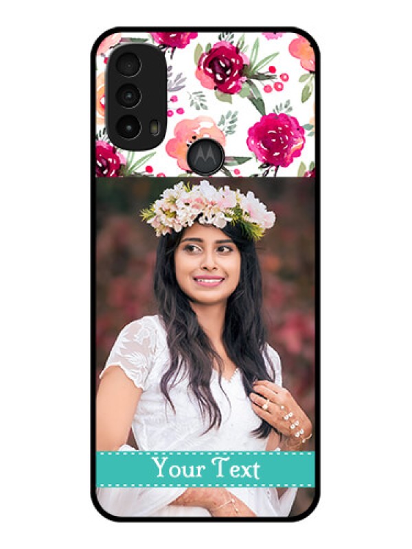 Custom Moto E40 Custom Metal Phone Case - Water Colors Floral Design