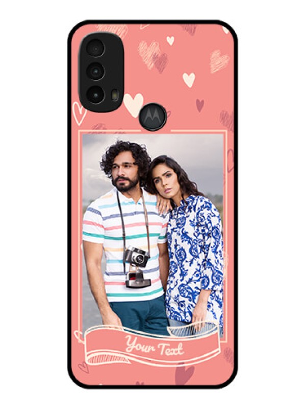 Custom Moto E40 Custom Metal Phone Case - Love Doodle Art Design