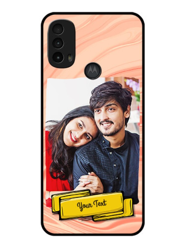 Custom Moto E40 Custom Metal Phone Case - Marble Texture Design