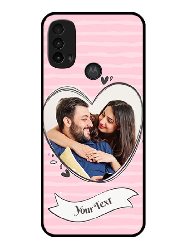 Custom Moto E40 Custom Metal Phone Case - Vintage Heart Design