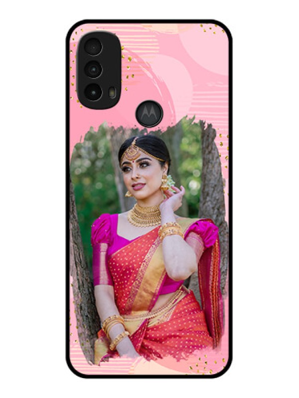 Custom Moto E40 Custom Metal Phone Case - Gold Glitter Splash Design