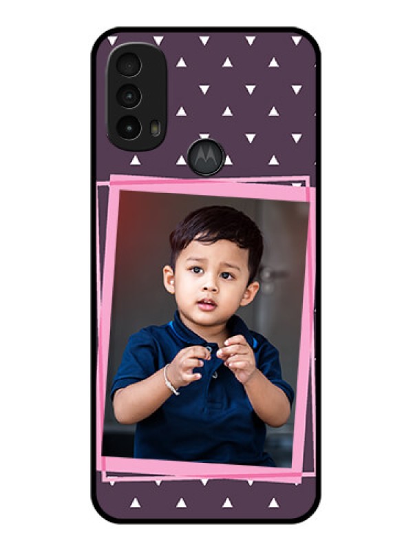 Custom Moto E40 Custom Metal Phone Case - Triangle Pattern Dotted Design