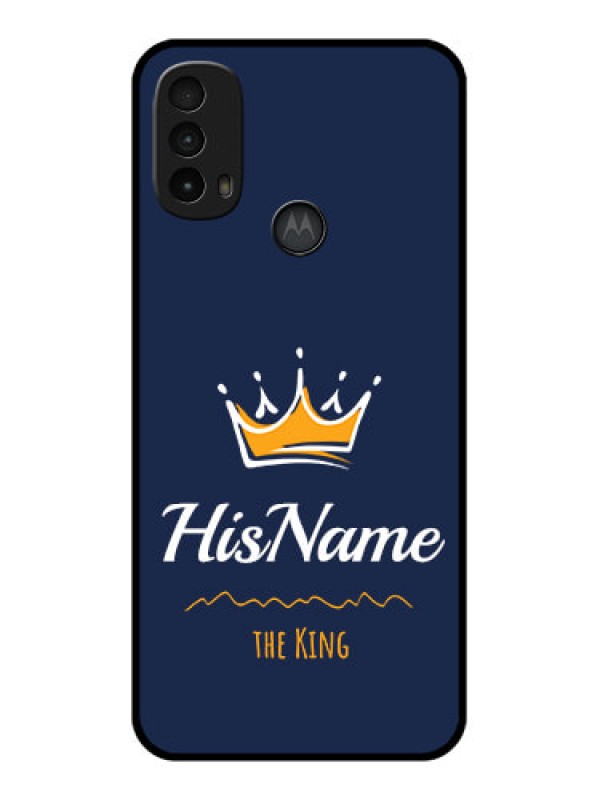 Custom Moto E40 Custom Metal Phone Case - King With Name Design