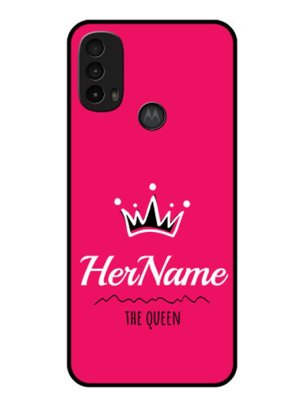 Custom Moto E40 Custom Metal Phone Case - Queen With Name Design