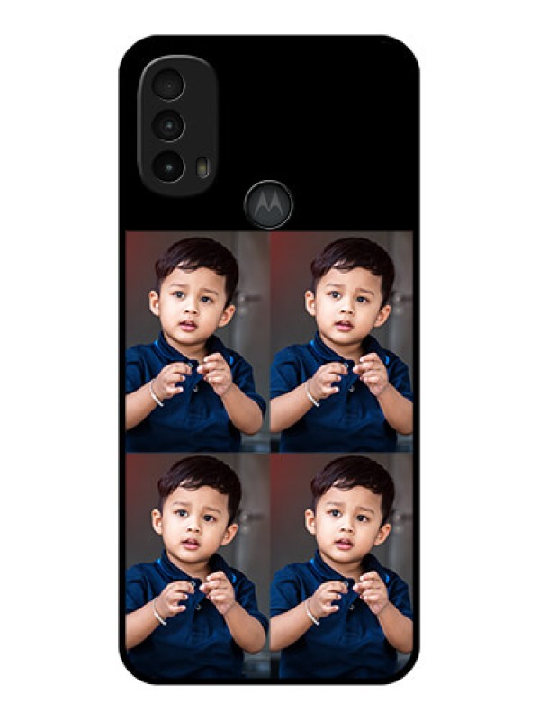 Custom Moto E40 Custom Metal Phone Case - 4 Image Holder Design
