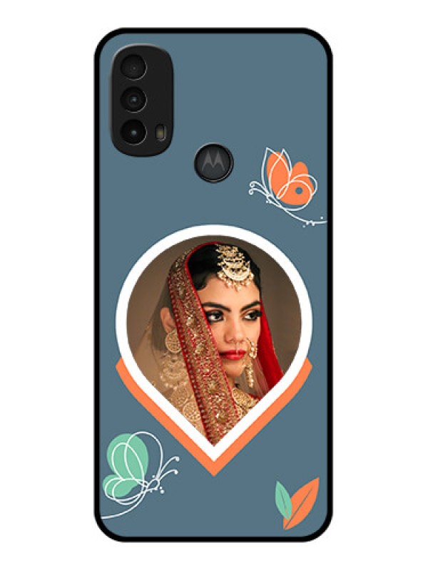 Custom Moto E40 Custom Metal Phone Case - Droplet Butterflies Design