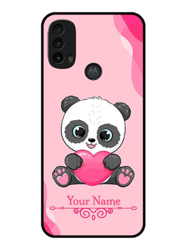 Custom Moto E40 Custom Metal Phone Case - Cute Panda Design