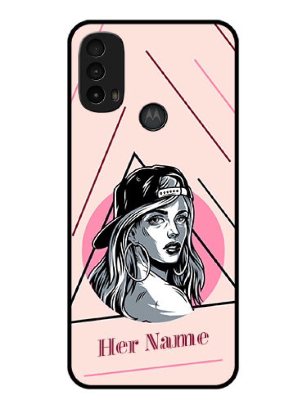 Custom Moto E40 Custom Metal Phone Case - Rockstar Girl Design