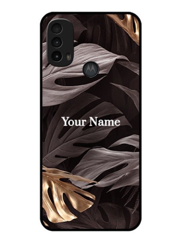 Custom Moto E40 Custom Metal Phone Case - Wild Leaves Digital Paint Design