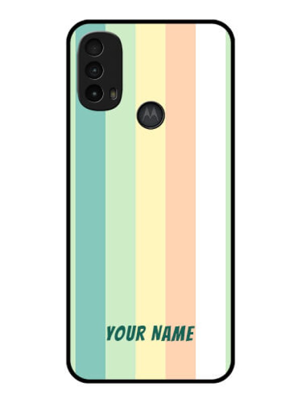 Custom Moto E40 Custom Metal Phone Case - Multi - Colour Stripes Design