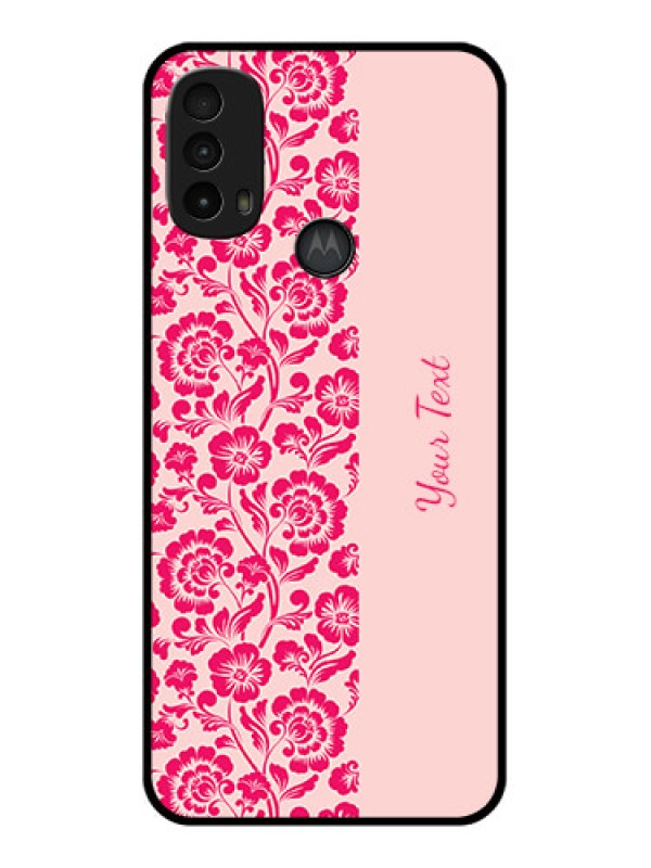 Custom Moto E40 Custom Metal Phone Case - Attractive Floral Pattern Design