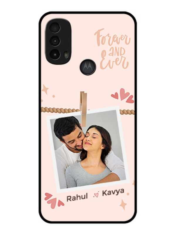 Custom Moto E40 Custom Metal Phone Case - Forever And Ever Love Design