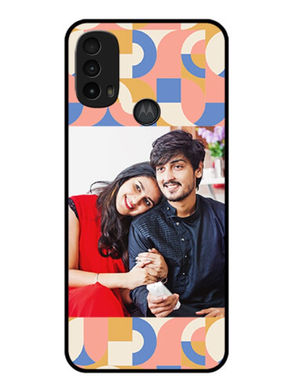 Custom Moto E40 Custom Metal Phone Case - Semi - Circle Maze Pattern Design