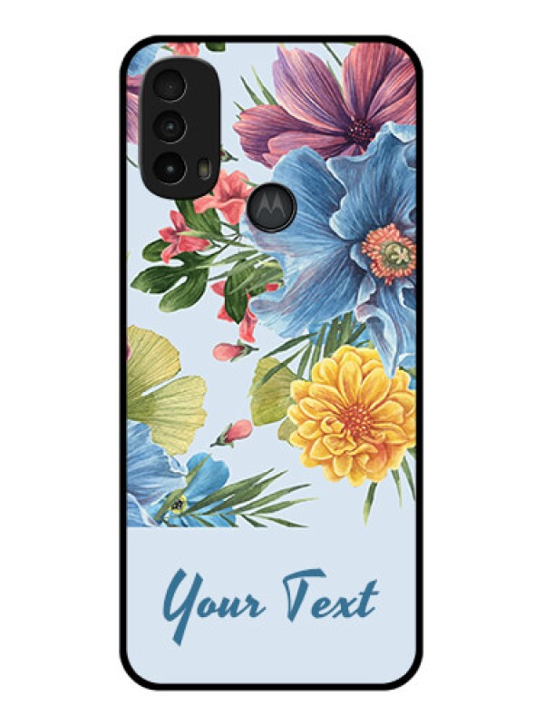 Custom Moto E40 Custom Metal Phone Case - Stunning Watercolored Flowers Painting Design