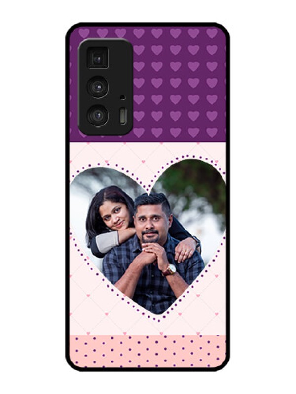 Custom Edge 20 Pro Custom Metal Phone Case - Violet Love Dots Design