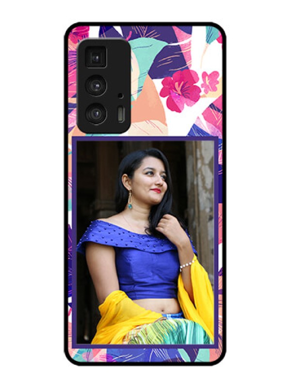 Custom Edge 20 Pro Custom Metal Phone Case - Abstract Floral Design