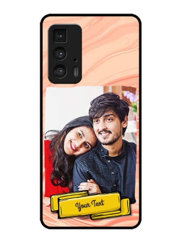 Custom Edge 20 Pro Custom Metal Phone Case - Marble Texture Design