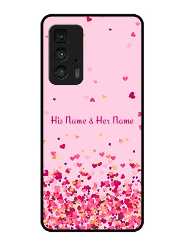 Custom Edge 20 Pro Custom Metal Phone Case - Floating Hearts Design