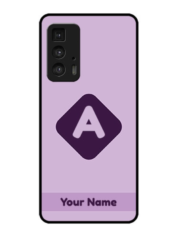 Custom Edge 20 Pro Custom Metal Phone Case - Custom Letter In Curved Badge Design