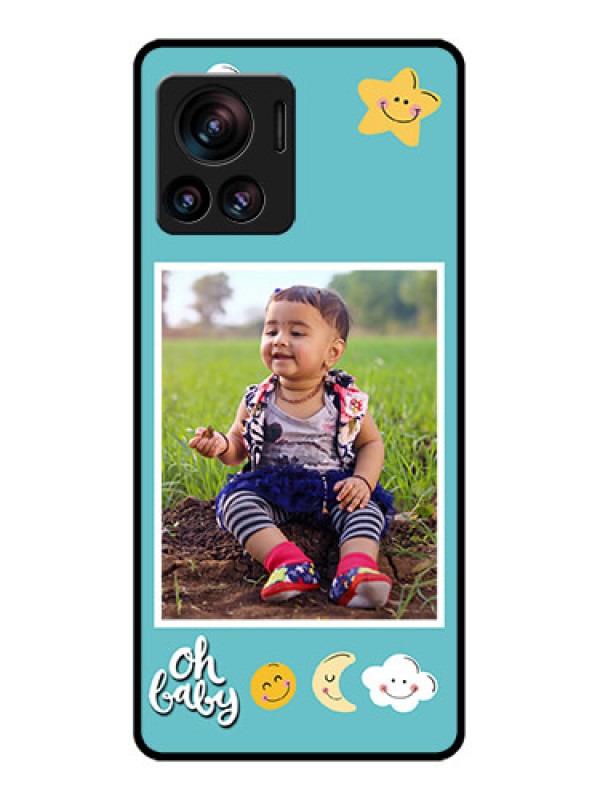 Custom Edge 30 Ultra Custom Metal Phone Case - Smiley Kids Stars Design