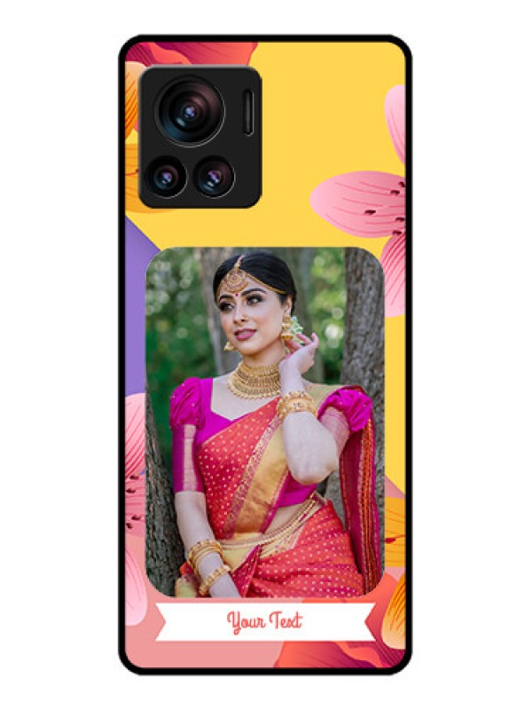 Custom Edge 30 Ultra Custom Metal Phone Case - 3 Image With Vintage Floral Design