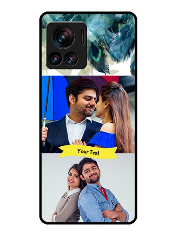 Custom Edge 30 Ultra Custom Metal Phone Case - Image With Boho Peacock Feather Design