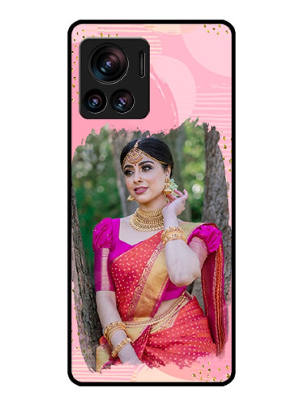 Custom Edge 30 Ultra Custom Metal Phone Case - Gold Glitter Splash Design