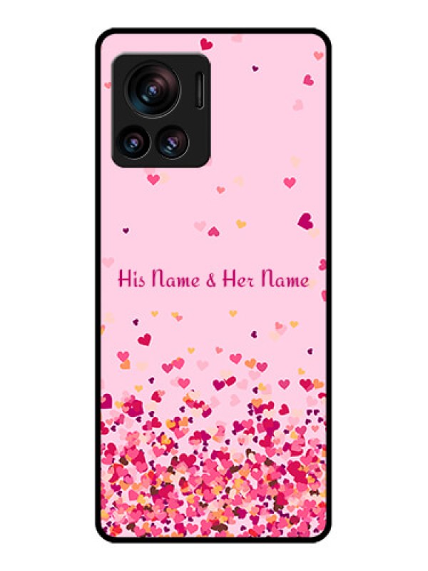 Custom Edge 30 Ultra Custom Metal Phone Case - Floating Hearts Design