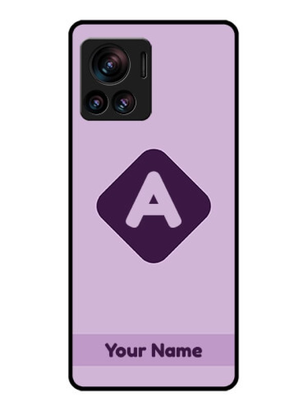 Custom Edge 30 Ultra Custom Metal Phone Case - Custom Letter In Curved Badge Design