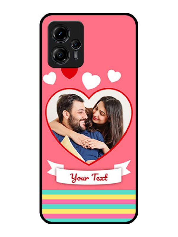 Custom Moto G13 Custom Metal Phone CaseLove Shapes Doodle Design