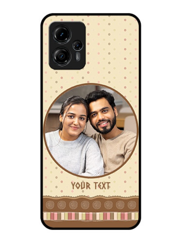 Custom Moto G13 Custom Metal Phone CaseBrown Dotted Mobile Case Design