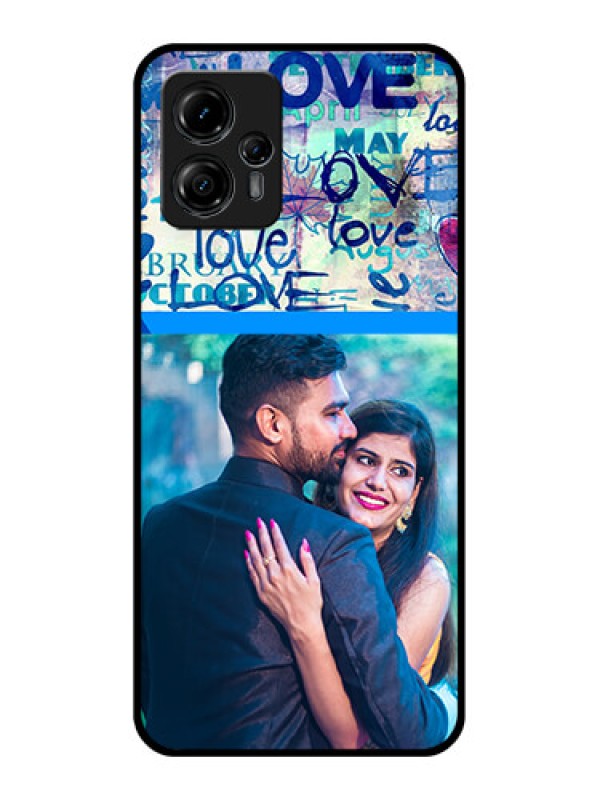 Custom Moto G13 Custom Metal Phone CaseColorful Love Design