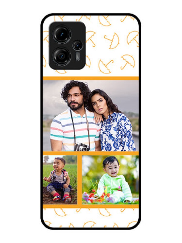 Custom Moto G13 Custom Metal Phone CaseYellow Pattern Design