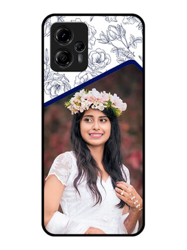 Custom Moto G13 Custom Metal Phone CaseClassy Floral Design
