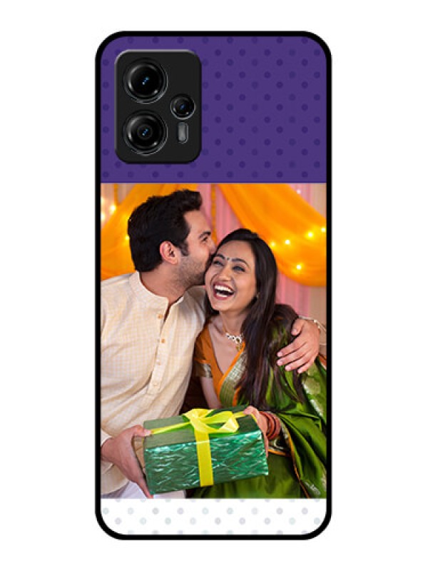 Custom Moto G13 Custom Metal Phone CaseViolet Colored Pattern Design