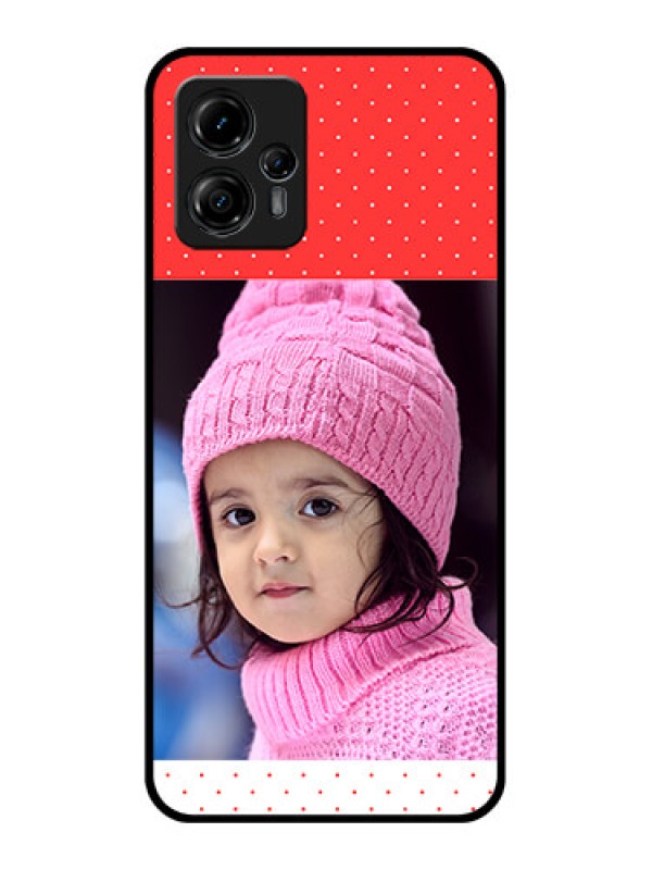 Custom Moto G13 Custom Metal Phone CaseRed Pattern Design