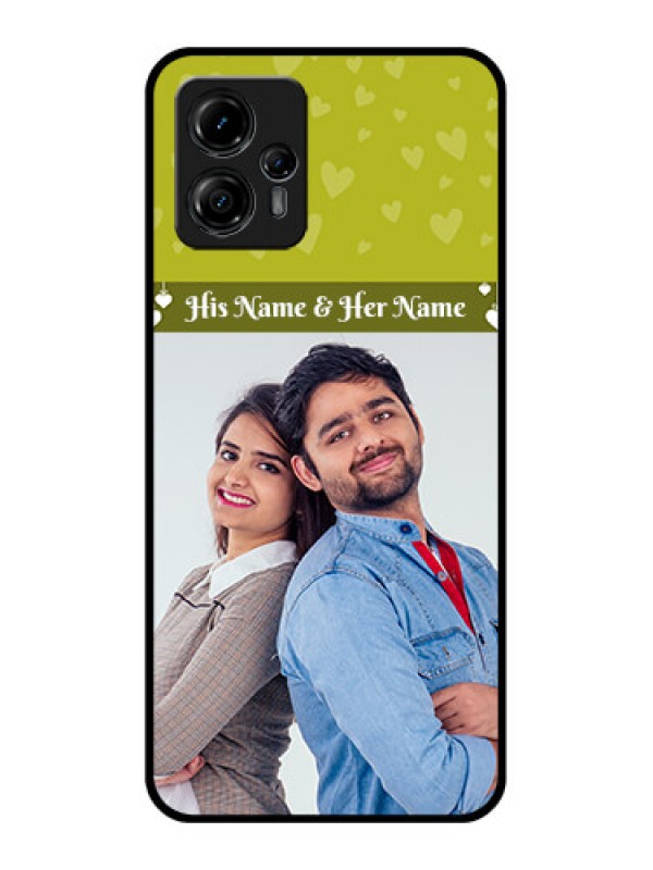 Custom Moto G13 Custom Metal Phone CaseYou and Me Heart Design