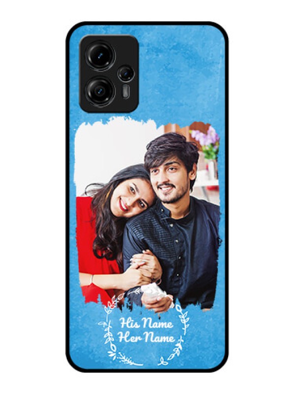 Custom Moto G13 Custom Metal Phone CaseBlue Color Vintage Design