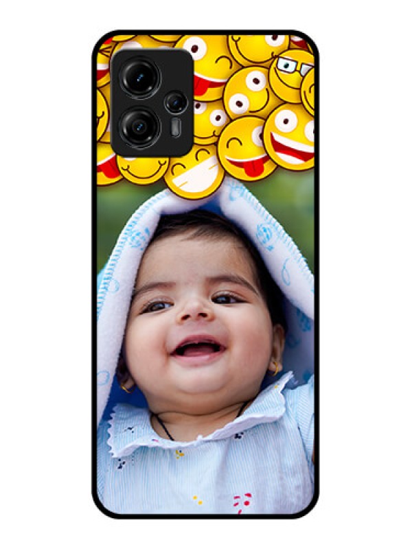 Custom Moto G13 Custom Metal Phone CaseWith Smiley Emoji Design