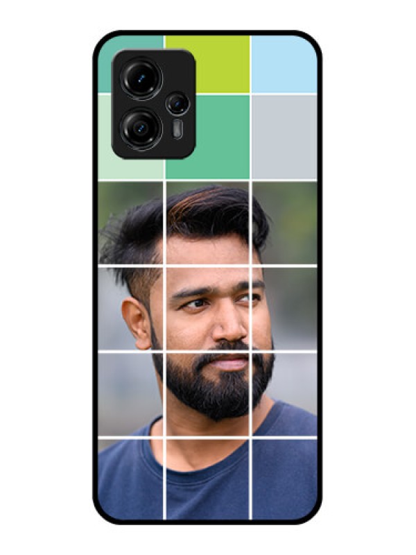 Custom Moto G13 Custom Metal Phone CaseWith White Box Pattern