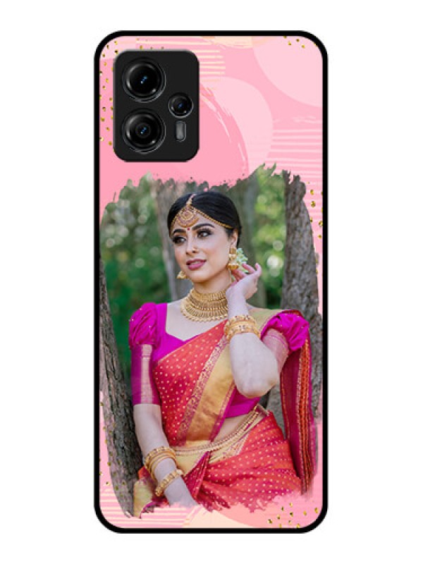 Custom Moto G13 Custom Metal Phone CaseGold Glitter Splash Design